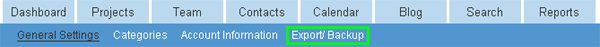 Export/Backup Project Data Export/Backup Project Data