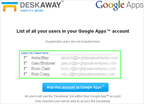 Google Apps™ User List Google Apps™ User List