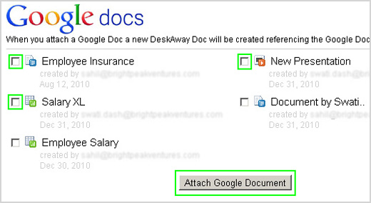 Google Doc Listing In DeskAway Google Doc Listing In DeskAway