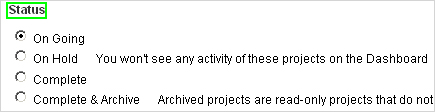 Can I add a status to my projects? Can I add a status to my projects?