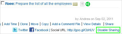 Disable Social Sharing