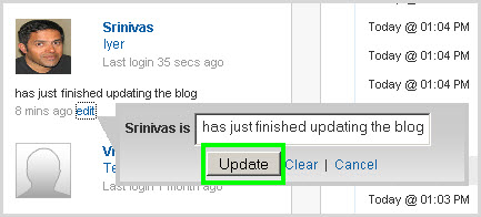 Update status from project page Update status from project page