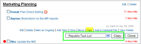Copy tasks in new project Copy tasks in new project